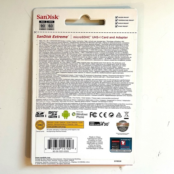 SANDISK EXTREME microSDHC UHS-I CARD WITH ADAPTER (32 GB)! - Picture 2 of 2